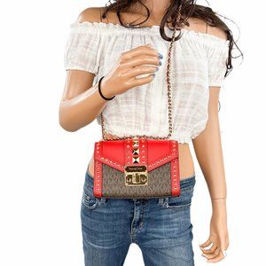 Michael Kors Rose Small MINI Shoulder Crossbody Bag MK Dark Sangria Multi